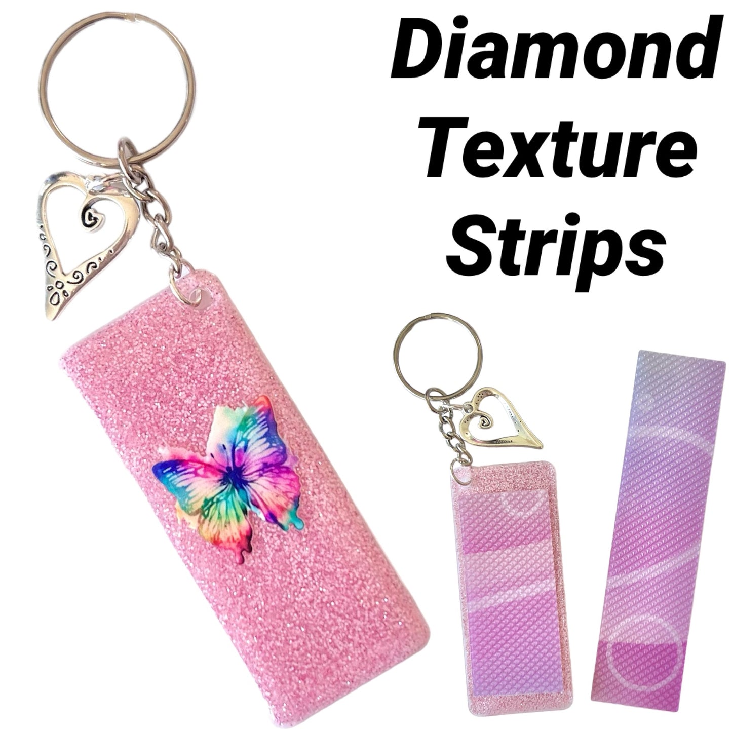 Anxiety calming strip keychain - Diamond texture