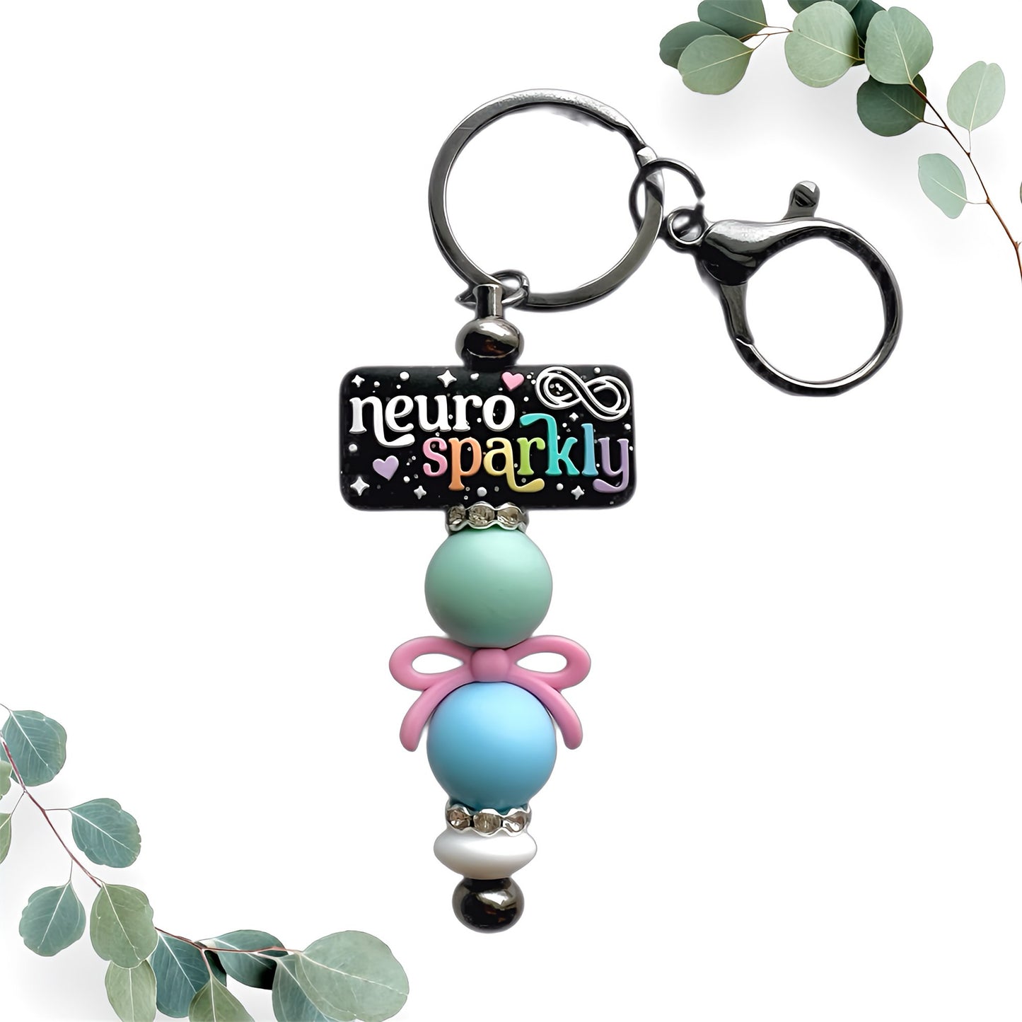 NEURO SPARKLY bar keychain - black background
