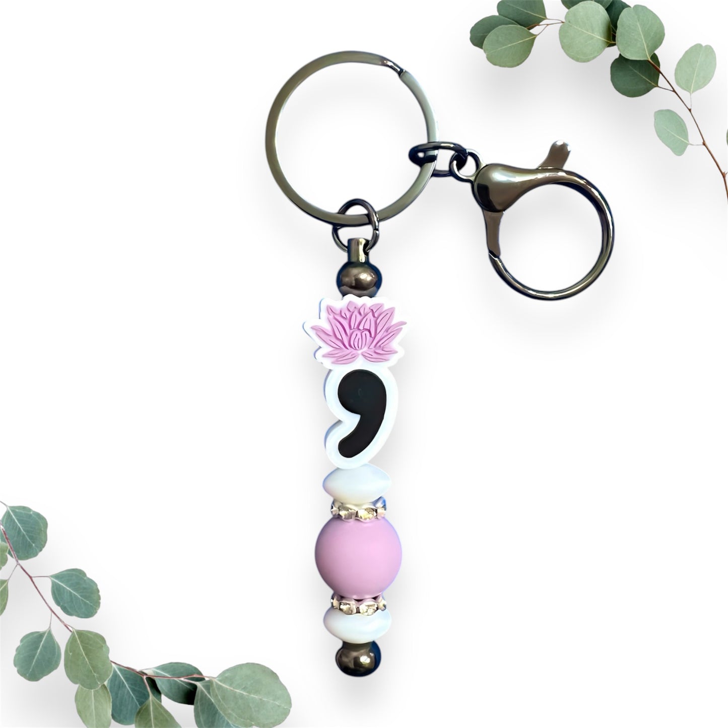 PURPLE LOTUS SEMI COLON bar keychain