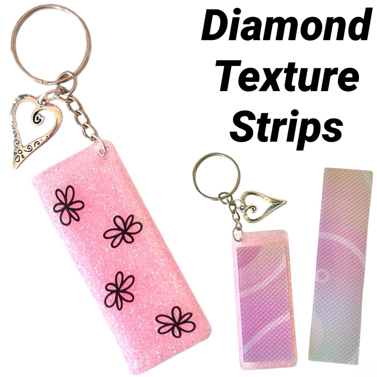 Anxiety calming strip keychain - Diamond texture