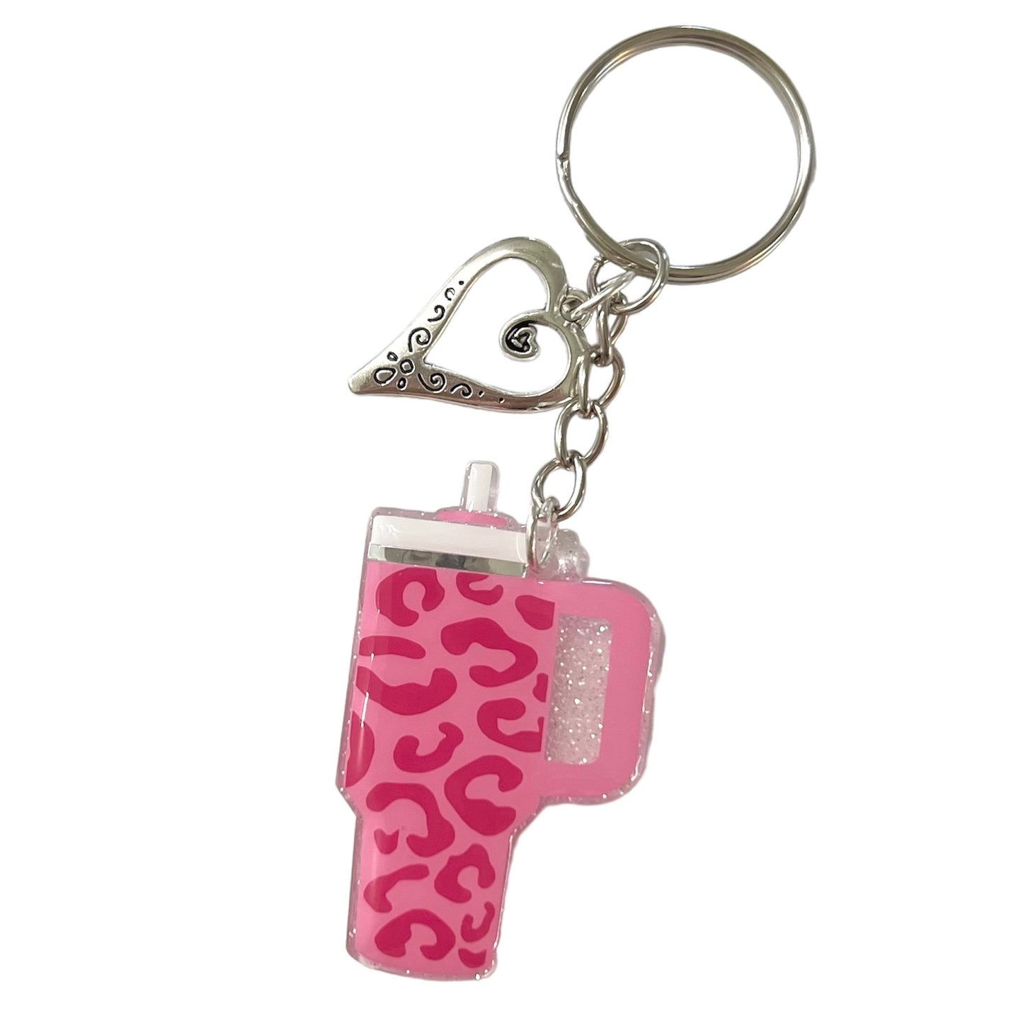 Acrylic tumbler keychain- Pink