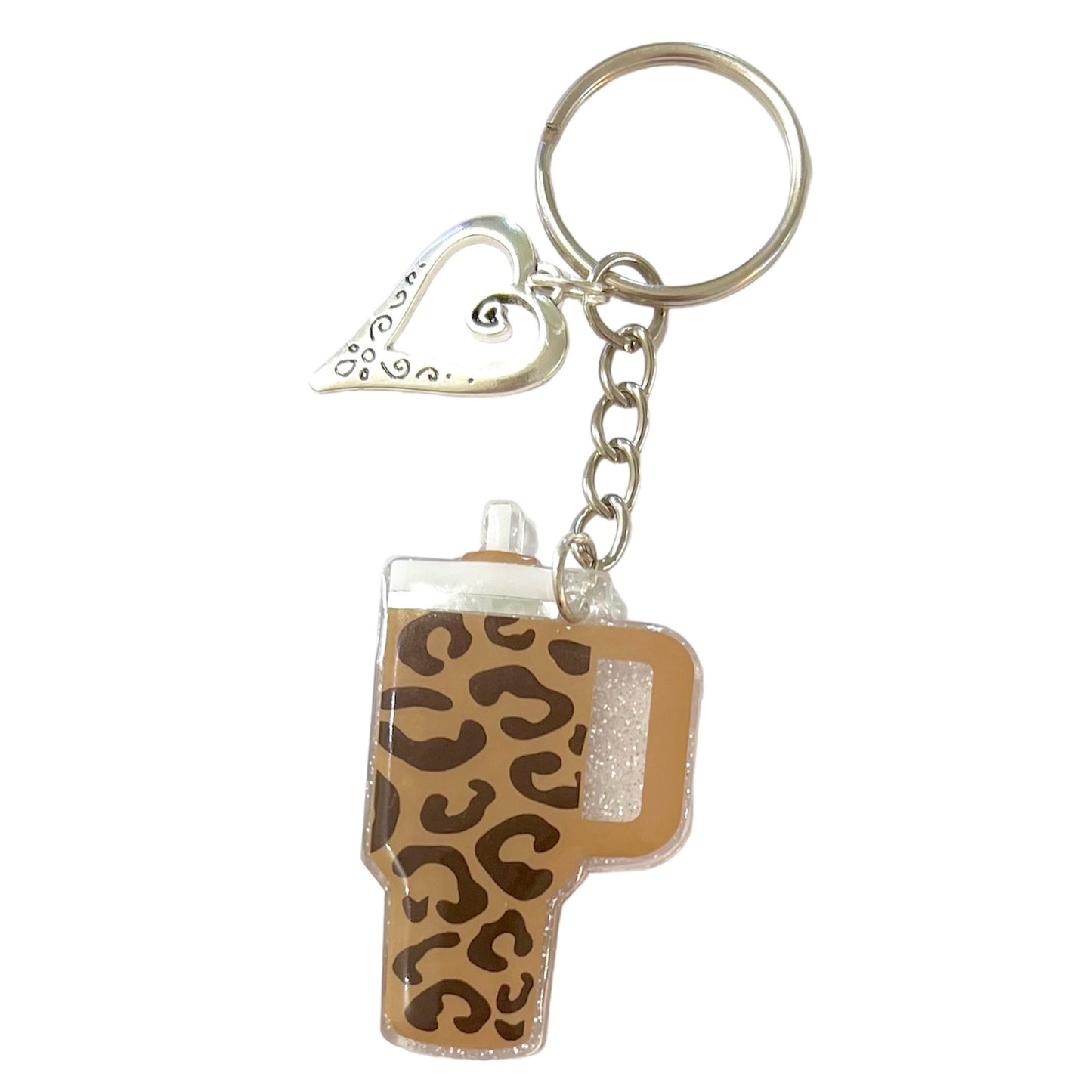 Acrylic tumbler keychain- Tan