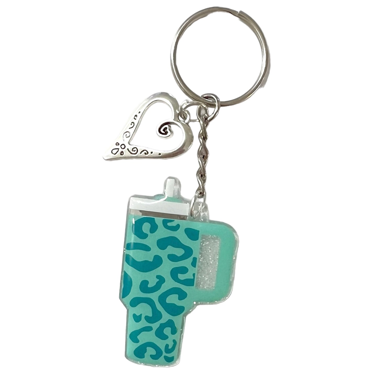 Acrylic tumbler keychain- Teal
