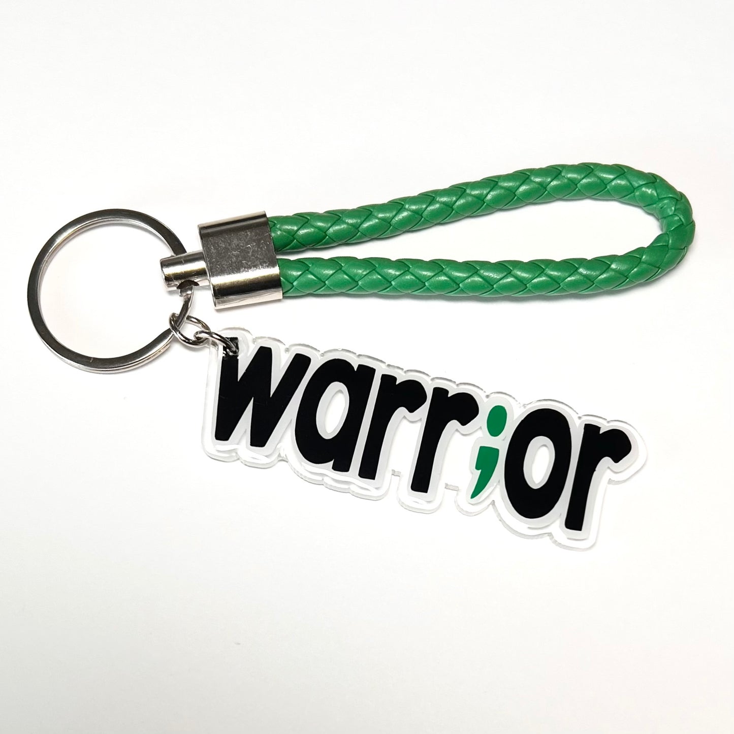 Mental health warrior semicolon acrylic keychain