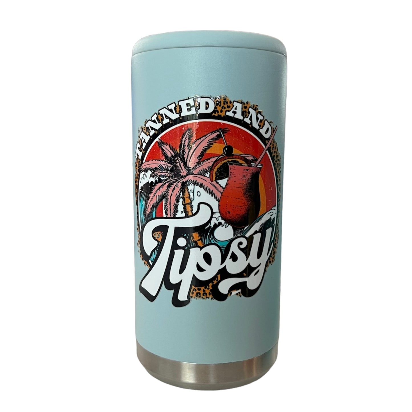 Tanned and Tipsy - 12oz skinny can cooler