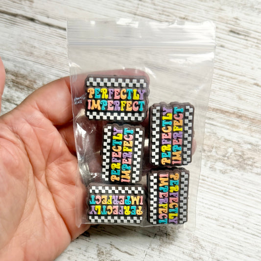 DESTASH PRICED - Perfectly Imperfect silicone focal beads (5 count)