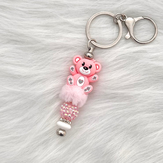 Pink Bear ~ bar keychain