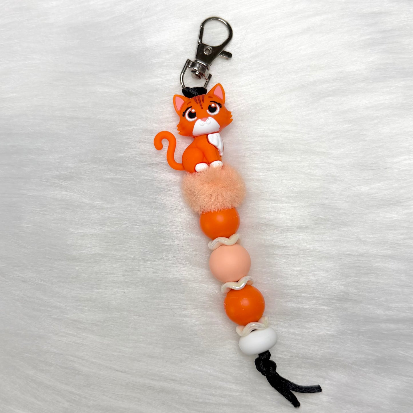ORANGE CAT KEYCHAIN/ZIPPER PULL
