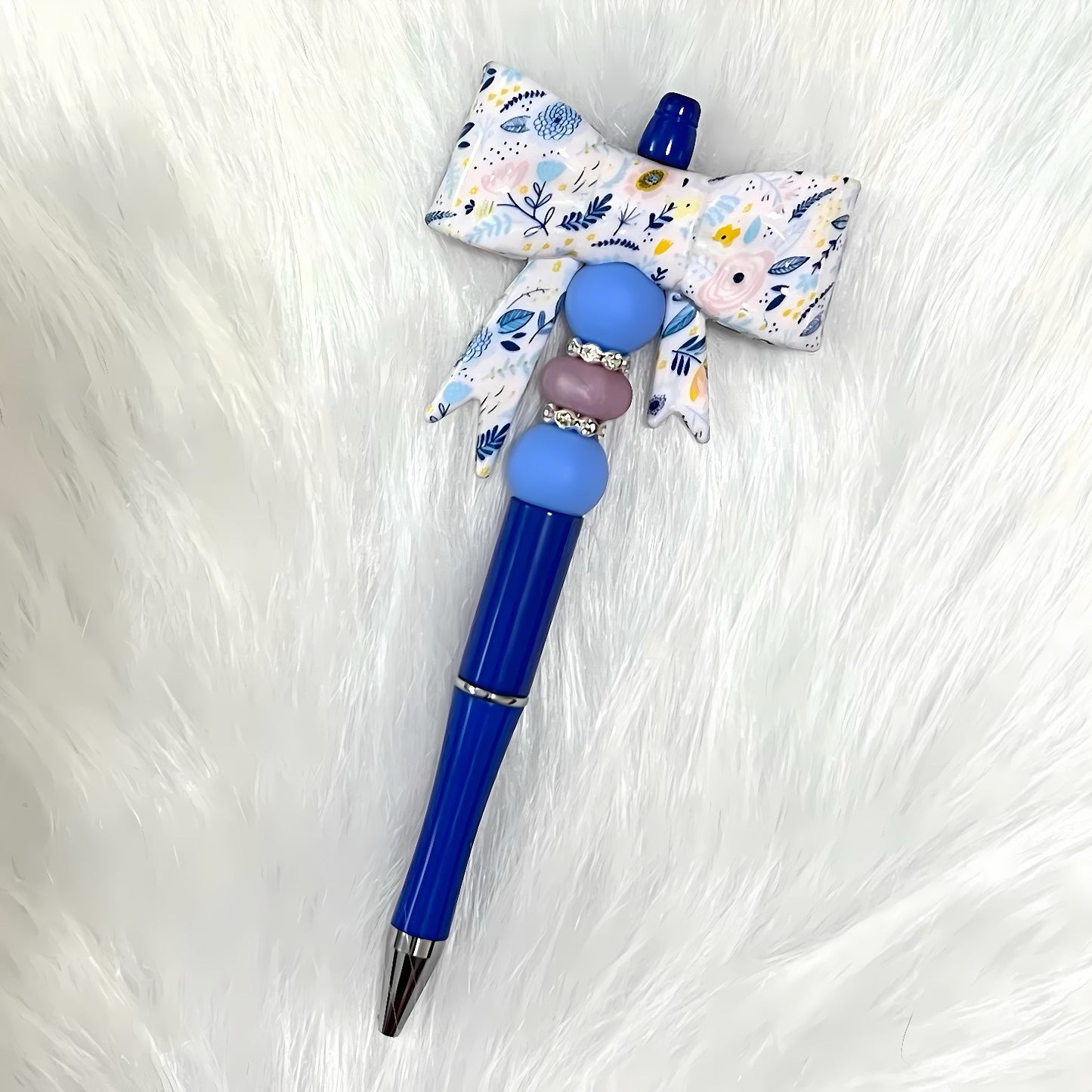 Blue Floral ~ refillable ballpoint pen