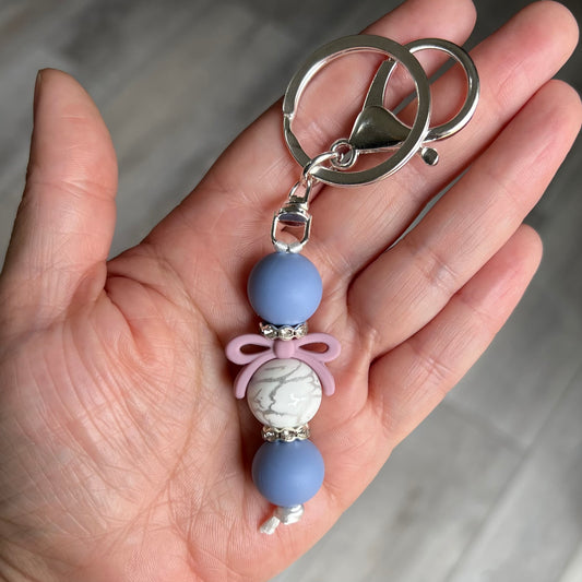 Purple bow keychain