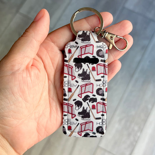 Hockey - lip balm holder keychain