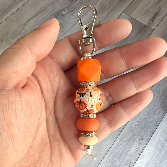 Orange/Cream Pumpkin ~ keychain